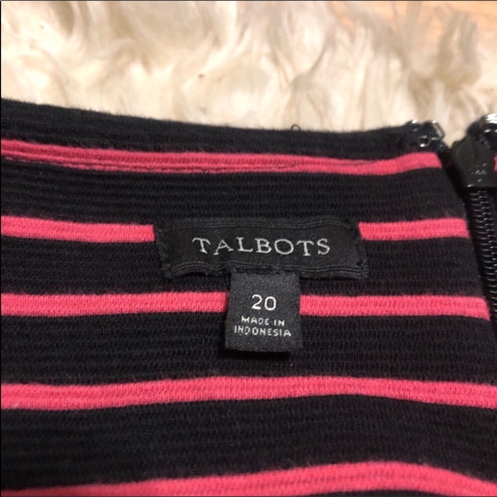 Talbots Pink Black Striped Dress Plus 20 - Picture 5 of 6